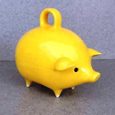 Yellow pig bank