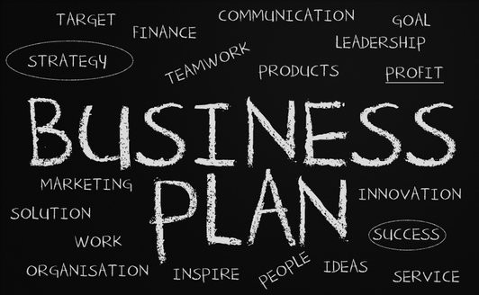 Business plan chalkboard