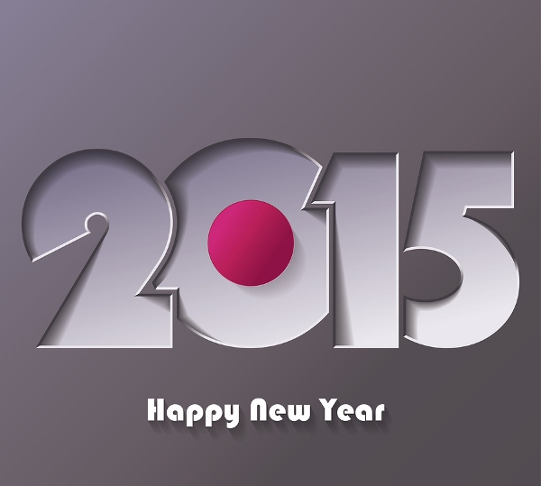 Happy New Year 2015 Creative Greeting Card Design