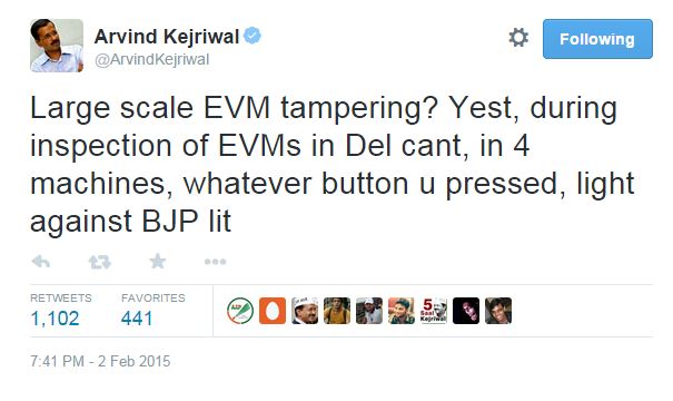 Kejriwal's Tweet